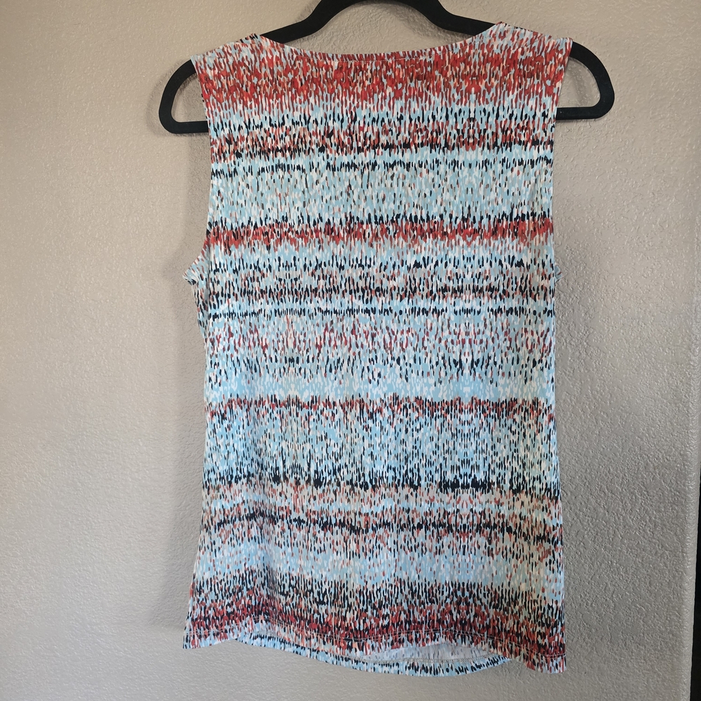 Calvin Klein Sleeveless Cowl Neck Top Multicolor Abstract Print Size‎ M - Picture 3 of 8